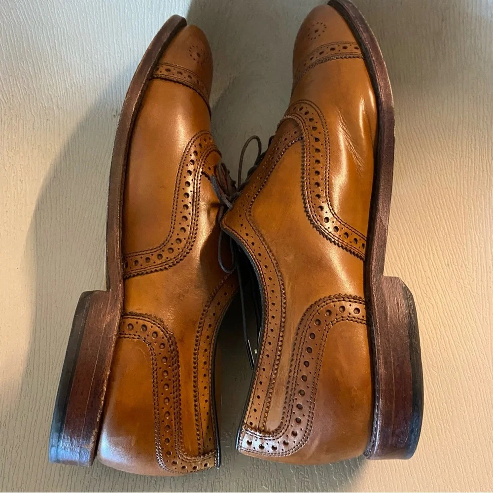 Allen Edmonds Strand brown leather Cap Toe Oxfords derby shoes men 10